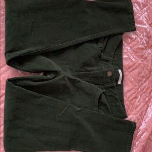 green corduroy copper key jeans